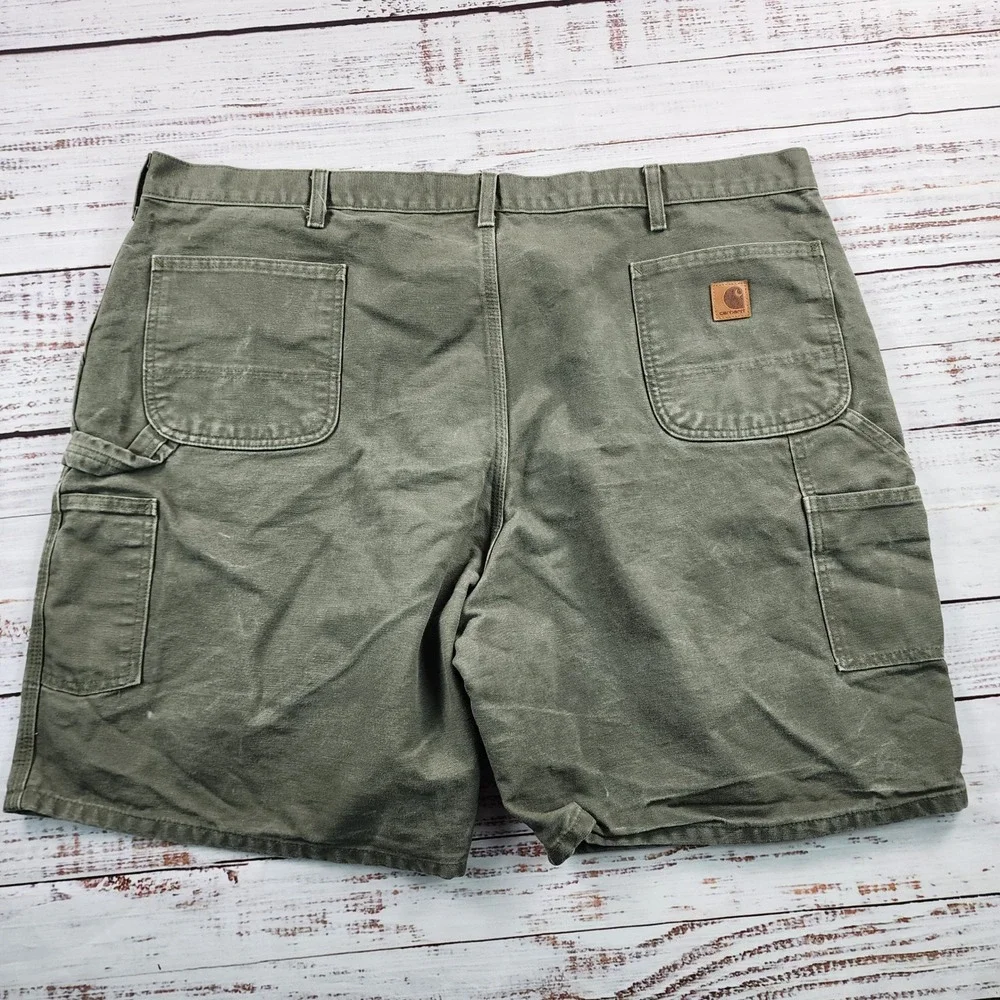 Carhartt B25 MOS Washed Duck Work Shorts Mens 48 Moss Green Canvas Carpenter